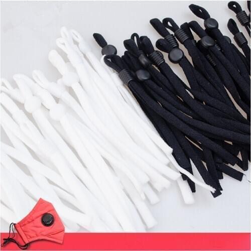 100 Pcs Sewing Elastic Band Cord with Adjustable Buckle Stretchy Mask Earloop Lanyard Earmuff Rope DIY Making Supplies