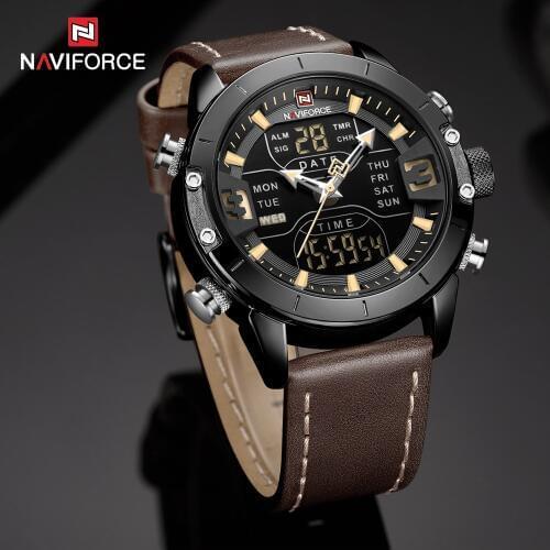 2020 NAVIFORCE Analog Digital Watches Men Luxury Brand Stainless Steel Sports Mens Watches Quartz Waterproof Man Fashion Watch