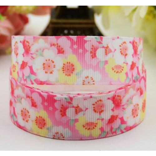 7/8'' 22mm,1" 25mm,1-1/2" 38mm,3" 75mm Flowers Cartoon Printed grosgrain ribbon party decoration 10 Yards X-01010
