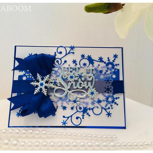 ABOOM New Design Irregular Shape Snowflake Letter Metal Carbon Silver Metal Die Cut Embossing Folder Scrapbooking Cutting Dies