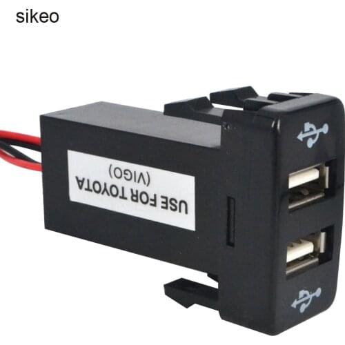 Sikeo Brand Dual USB Car Charger 12V~24V to 5V / 2.1A 2-Port USB 2.0 Vehicle Car Power Inverter Converter For TOYOTA