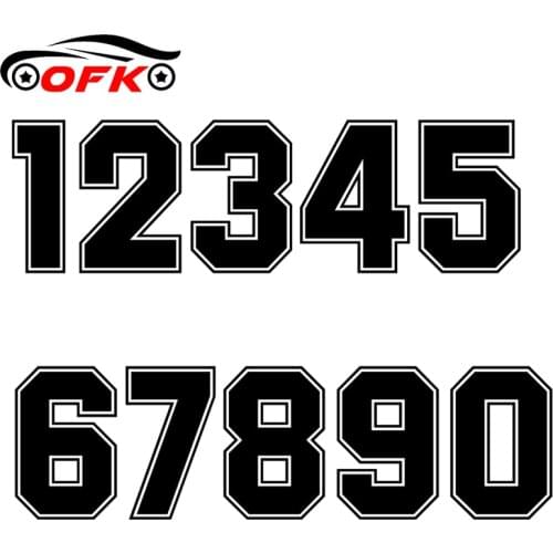 Car Stickers Decor Motorcycle Decals Racing Number Helmet Decals Decorative Accessories Creative Sunscreen Waterproof PVC,15cm