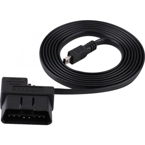 2A 8-24V 180cm Car OBD-II OBD2 EOBD 16pin Diagnostic Extension Adapter to Mini USB Cable Adapter Auto Diagnostic Tool
