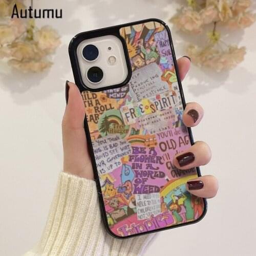 Phone Case for iPhone 12 mini X XS XR 11 Pro Max SE 2020 5 6S 7 8 Plus Samsung Galaxy S8 S9 S10 S20 S21 Hippy Cover