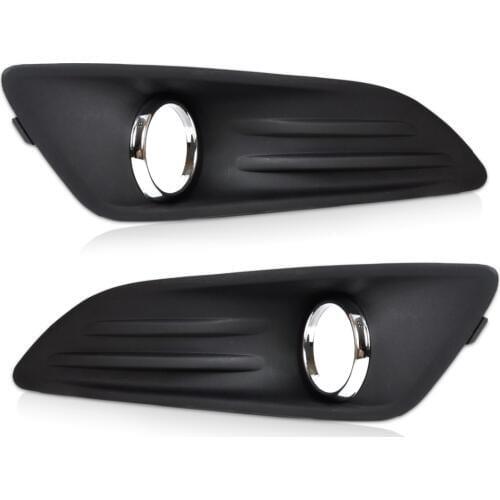 DWCX 2pcs Kit Car New Black Front Left + Right Bumper Fog Light Lamp Cover Grille Fit for 2013 2014 Ford Fiesta Fast Shipping