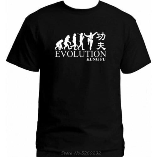 Kung fu Kungfu Evolution Chinese script t-shirt Men Short Sleeve O-neck Cotton T Shirt Streetwear Tees Tops