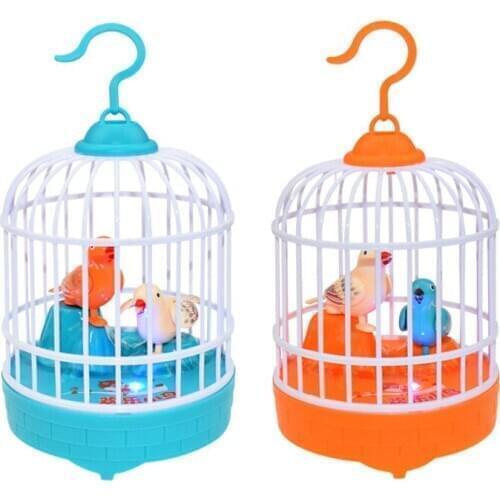 Voice Control Simulation Bird Toys for Kids Electronic Bird Cage Toy With Sound Realistic Voice Sensor