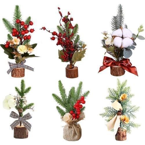 1pc Christmas Ornament Decor Artificial Plant Desk Ornament Table Decor Photography Props Party Decor Accessories For Christmas