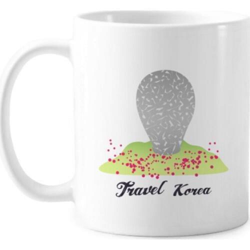 Well-known landmark in Korea Classic Mug White Pottery Ceramic Cup Gift With Handles 350 ml