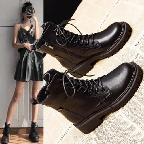 Leather Martin boots womens thick-soled thin section 2021 spring autumn new single boots breathable short boots British style