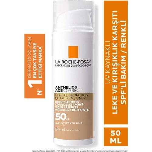 Age of Anthelios Correct Cc Cream Tinted Spf50 50 ml UV RAYS WELDED STAIN AND KIRIŞIKLIK KARŞITI COLOR CARE Cream