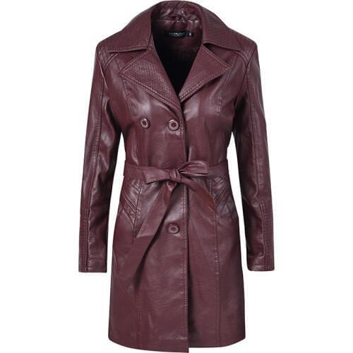 New Autumn Women Slim Cool Lady PU Leather Jackets Female Faux Leather Outwear Basic Coat Fashion Warm Velvet Thick Long Jacket