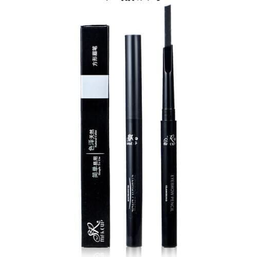 Auto-rotating Single-head Black Tube Waterproof, Sweat-proof and Not Smudged Machete Eyebrow Pencil