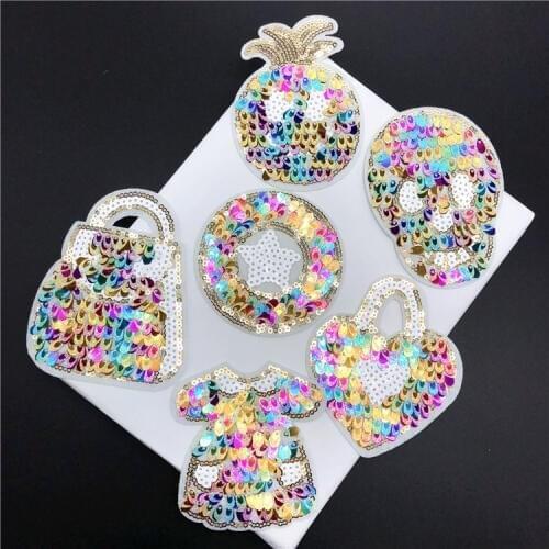 2Pieces Exquisite Sequins Cloth Pasted Many Fashion Bead Embroidery Back Glue Patch Pasted Clothing Decoration Accessories