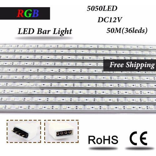 NEW arrival U groove SMD 5050 led light bar rgb no waterproof 1m led luces strip light, 60pcs rgb led luces bar for lamp rgb