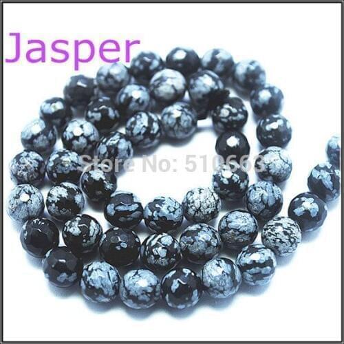 Nature faceted snowflake obbistan stone round ball beads accessories charms mens bracelet making 4mm 6mm 8mm 10mm 12mm