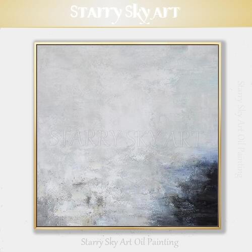Excellent Artist Hand-painted High Quality Abstract Grey Oil Painting on Canvas Beautiful Wall Art Abstract Grey Oil Painting