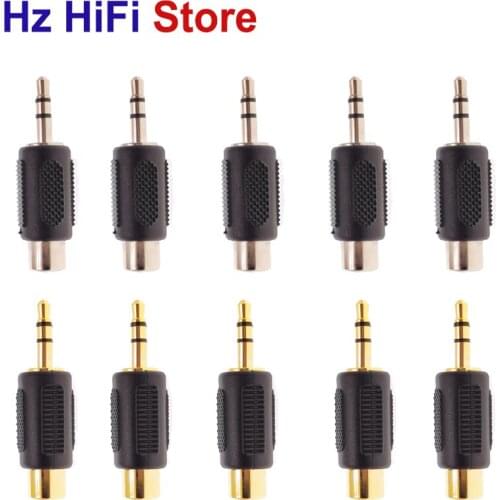 5PCS New 3.5MM Mono Male To RCA Female Audio Adapter Coupler