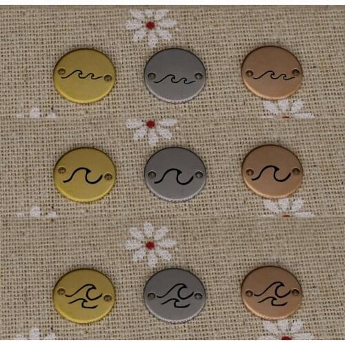 Ocean Waves Stainless Steel Charms Two Hole Tag Small Size for Choose 20pcs/lot