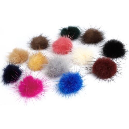 Mink Fur Ball 100PCS 30MM Fur Pompom DIY Jewelry Findings Mink Ball for shoes jewelry cloth Findings Components