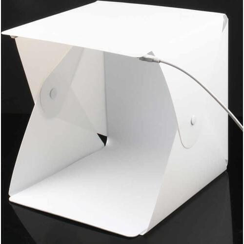 Mettzchrom Portable mini foldable photo studio softbox light box tabletop shooting tent built in led softbox