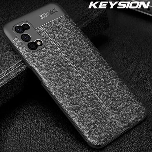 KEYSION Shockproof Case for OPPO Realme 7 5G 7 Pro luxury leather texture soft silicone Phone Back Cover for Realme V5 5G Q2