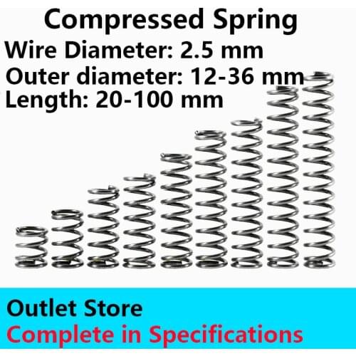 Pressure Plate Spring Wire Diameter 2.5mm, Outer Diameter 30-36mm Release Spring Return Spring Compressed Spring