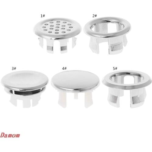 Bathroom Basin Sink Overflow Ring Six-foot Round Insert Chrome Hole Cover Cap