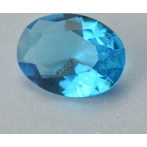 Sale 2x3~15x20mm 5A Dark Sea Blue Color Glass Lab Gems Oval Shape Cut Loose Aquamarin-e Synthetic Glass Beads Stone For Jewelry