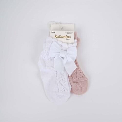 Rivol 2'li Accessorized Fishnet Baby Socket Socks Cotton Socket socks White