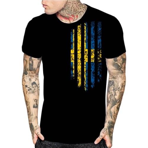 Sweden Print Mens Short Sleeve T-Shirt Fashion Design Christmas Gift Shirts Asia Size S-3XL