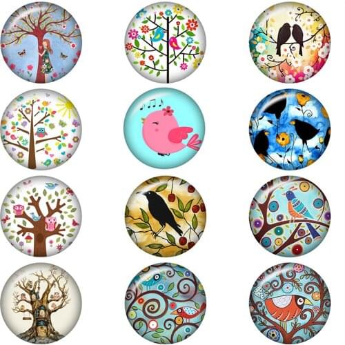 Mixed Glass Snap Button Jewelry Bird For DIY 18MM Button Snap Bracelet Necklace Jewelry