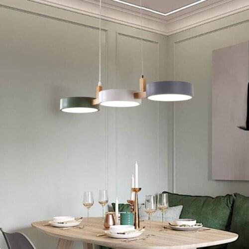Modern LED Chandeliers Nordic Restaurant 3 Heads New Simple Lighting Bar Counter Dining Room Net Red Fixtures Hanging Lamps