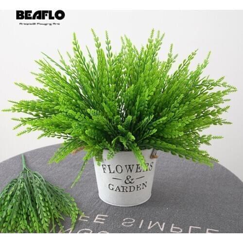 Ipc 7Branches Artificial Flowers Green Grass Plastic Bouquet Fake Plants Outdoor Decor Artifical Grass Home Wedding Decoration
