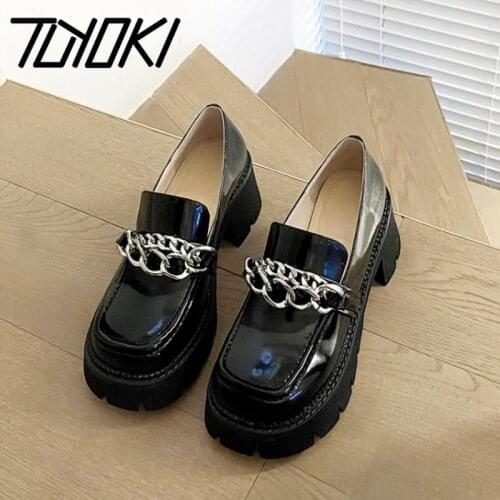 Tuyoki New Women Pumps Real Leather High Platform Thick Heel Shoes Women Fashion Party Shoes Footwear Size 34-40