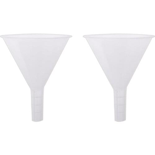 Pack of 2 Plastic 60mm Mouth Short Stem Refuelling Funnel for Oil Liquid Spout Filling
