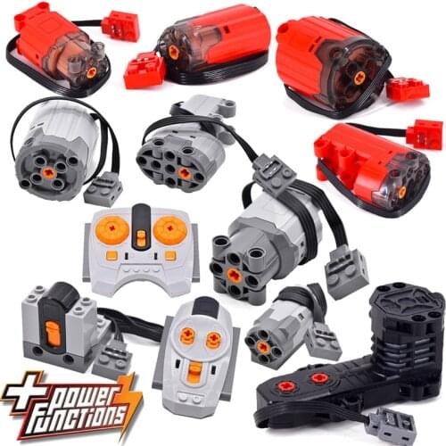 MOC High-Tech Parts Monster Power Functions Servo Train Motor IR Speed Remote Control Receiver Lithium Battery Box DIY Kid Toys