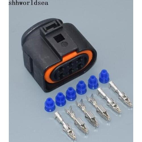 Worldgolden 5sets 6P 3.5mm Kit LSU 4.2 sensor connector case for VW 1J0973733 6-way 350 Plug connector new