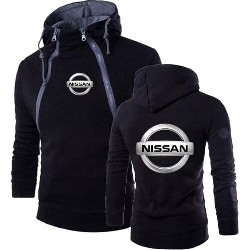 NISSAN Logo 2021 New Spring Autumn Jacket Fashion male print outdoor sports casual hoodie double zipper shirt mens sportswear