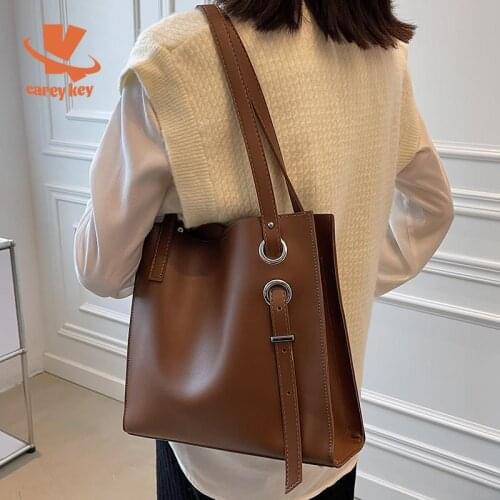 CAREY KAY Women Large-Capacity Purses Handbags Female Vintage Shoulder Bags Students Class Tote Bags Luxury Chic Shopper Bags