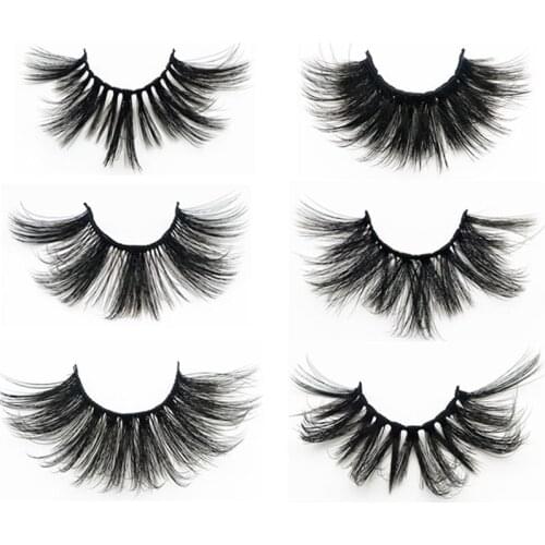 1 Pair 25mm Makeup Eyelashes 5D Mink Lashes Fluffy Soft Dramatic Thick Eyelash Extension Reusable Lashes Mink False Eyelashes