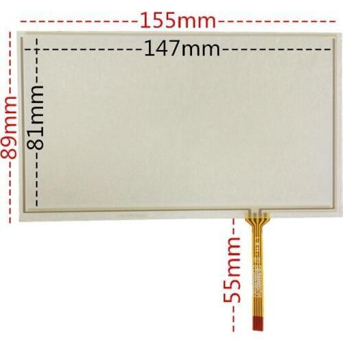 10 pcs new 6.5 inch car touch screen GPS navigation car 4 line 155*89 resistance touch screen