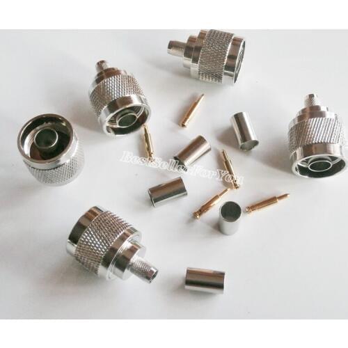 10Pcs N male plug crimp For RG8X RG-8X LMR240 Straight RF connector
