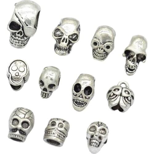 11pcs Mix Metal Skull Viking Hair Dread Braids Dreadlock Beard Beads Cuffs Clips for Hair Accessories DIY Hair Styling Tools