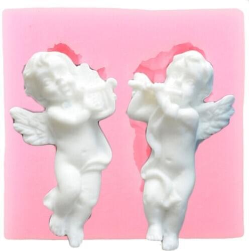 3D Angel Silicone Molds Chocolate Fondant Mold Cake Decorating Tools DIY Party Cupcake Topper Mould Candy Polymer Clay Moulds