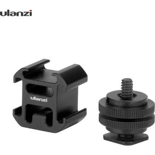 Ulanzi 3 Cold Shoe On-Camera Mount Adapter Extend Port for Canon Nikon Pentax DSLR Camera for Microphone Monitor LED Video Light