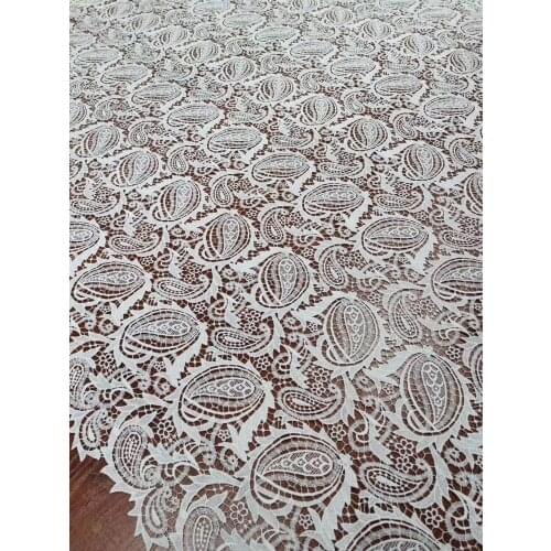 African Cord Water soluble Lace 2019 Latest French guipure Lace Fabric Nigeria For Evening Dress High Quality white lace fabric
