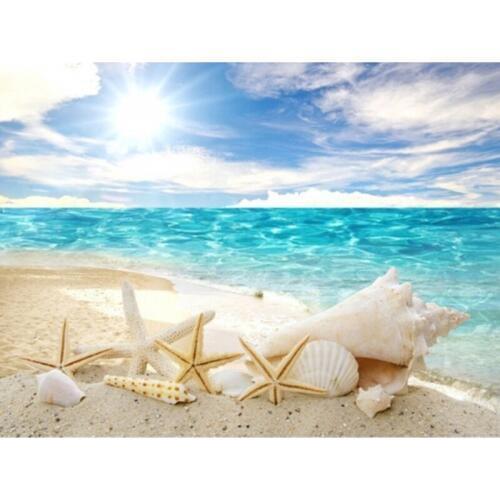 5D DIY Full Square Round Drill Diamond Painting Sea star conch beach Embroidery sunrise landscape Cross Stitch Mosaic Home Decor
