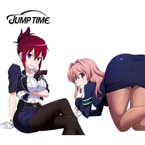 JumpTime 13cm x 9.6cm Car Sticker Hot Girl Rail Wars! Sakurai Aoi Anime Window Decals Rear Windshield Car Styling Decor Sticker