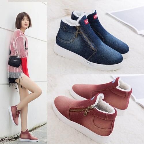 Winter Platform Boots Women Boots Canvas Super Warm Winter Casual Shoes Women Cowboy Ankle Boots Snow zapatos de mujer